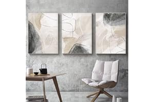 Sarah Duke 3er Poster Set, Beige Abstrakt Wandbilder Wohnzimmer Bilder, Moderne Leinwandbilder Wandposter, Ohne Rahmen Kunstposter, Wohnzimmer Wanddeko (50x70cm,B)