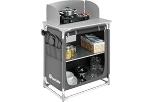 TecTake® Cocina de Camping Plegable, Ligera, con Bolsa de Transporte, Accesorios de Cocina, Mesa Plegable Camping, Armario Cocina Camping, Mueble Cocina Camping, Mesa de Camping