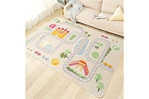 TYKTZXY Kid Rug Playmat for Toy Cars, Play Area Carpet with Rubber Backing, for Children Bedroom Play Room 80cm×120cm(2'7"×3'11")
