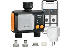 ‎JOHGEE johgee Bewässerungscomputer WLAN 2 Ausgänge 2,4 GHz, Smart Bewässerungsuhr für Garten Bewässerung kompatibel mit Alexa & Smart Life App, mit Wi-Fi Hub für Gärten und Rasenflächen