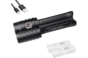 Fenix LR35R superljus uppladdningsbar ficklampa, 10 000 lumen långt överkast och högt lumen med batterier och Lumentac organisatör