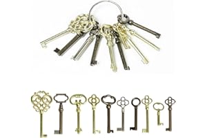 LUSEREN Universal Skeleton Key Set - 10-Piece Replacement for Antique, Vintage Old Furniture, Antique,Old Style Cabinets, Dressers & Classic Doors