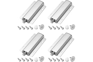 YUECHENGGUI Confezione da 4 chiusure a pressione per porte aperte, con punta magnetica per credenze, armadietti, cassetti, guardaroba, chiusura in lega di alluminio