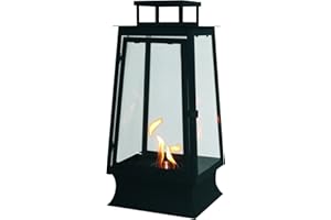 PUR LINE Purline Mystic Biochimenea Farol con Vidrio Templado para Uso Interior y Exterior