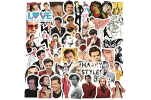 Lanseede 50Pcs Singer Harry Styles Stickers，Stickers Pack, Style Kids DIY Cartoon Graffiti Waterproof Vinyl Stickers Decals for Water Bottle Luggage Laptop Skateboard Suitcase Guitar Furniture…