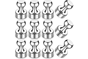 VNDUEEY Neodym Magnete, Starke Magnete, Mini Magnet für Magnettafel, Kühlschrank, Magnettafel, Whiteboard, Pinnwand, Büro, Klassenzimmer, Notizen Halten, Fotos Befestigen, Silber, 12er-Pack