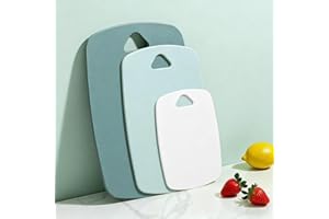 CENYOUFUL Chopping Board Set with 3 Size(L, M, S), BPA Free Plastic Chopping Boards for Kitchens,Cutting Board Dishwasher Safe with Non-Slip Feet, Drip Juice Groove, Easy Grip Handle-Green