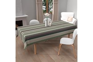 Soleil d'ocre, Nappe imprimée Anti-tâches Rectangle 140x300 cm BAYADERES Kaki