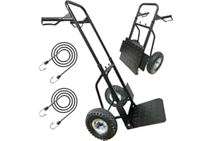 BUBGUIY Sackkarre klappbar mit 2X großen Industrierädern Schwerlast höhenverstellbare Sackkarre mit hochbelastbaren leisen Rädern, 150 kg Tragkraft (inkl. 2 Gummibänder)