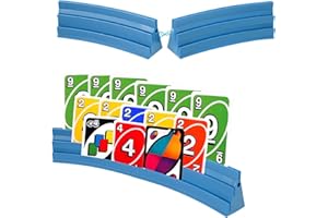 GATPHY 4 Pièce Porte-Cartes à Jouer - 3 Rampes - Lot de 2 - Simple 17,6cm - Empilables - Épissage Magnétique- pour Célébrations Personnes Âgées Enfants Arthrite - Bleu