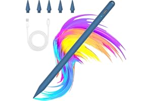 BQSS Stylet pour iPad 2018-2025, avec Recharge Rapide, Précision au Pixel Près & Sensible à l'inclinaison & Rejet de la Paume, pour iPad 11/10/9/8/7/6, Pro 11"/12.9"/13" M4, Mini 6/5, Air 5/4/3/M2