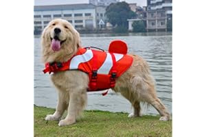 xiaoyu Gilet de Sauvetage pour Chien, Gilet de sécurité réglable pour Chien, Gilet de Sauvetage pour Chien, Gilet de Sauvetage pour Nageur débutant, Rouge, L