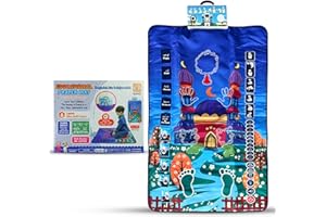AY YELDIZ Tapis de prière épais Pliable Musulman éducatif Islamique électronique, Tapis d'enseignement interactif avec Guide d'étape de culte pour Enfants Cadeaux du Ramadan ou de l'Aid