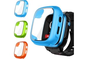 Upeak 3 Stück Schutzhülle für XPLORA X5 Play Kids Displayschutz, Hard PC Hülle Panzerglas Schutzfolie, Kratzfest Stoßfest Gehäuse Rundum Schutz Case Cover for X 5 Play Uhr, Blau/Grasgrün/Orange