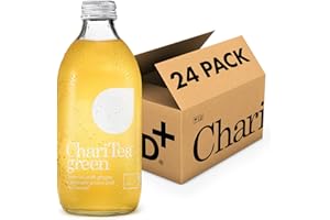 ChariTea Green Iced Tea: Green Tea with Ginger and Honey - Organic, Low Calorie, No Refined Sugar, Gluten Free, Vegan, Fairtrade, Plastic Free - 24 x 330ml