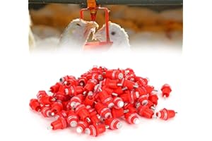 ZERODIS 100 Pezzi Ugello per Acqua di Pollo, Ciotola per Bere Automatica a Tre Vie Ugello dell'Acqua Abbeveratoio per Capezzoli a Vite per Pulcino Gallina Anatra Uccello