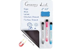 JinHuiCheng A4 Pizarra blanca magnetica para nevera,pizarra magnética de planificación o lista de tareas pendientes,A4 whiteboard Nevera con 3 Rotuladores Pizarra Blanca,1 Goma de Borrar