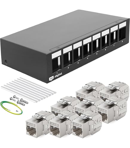 Module Jack Blindé Panduit Mini-COM TX6 10 Gig – TG Style, RJ-45 Gris (Câble Cat 6A, Pour Réseau Haute Vitesse)