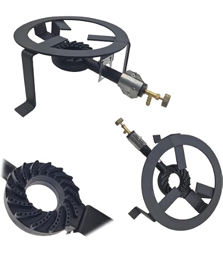 Fornellone A Gas GPL In Ghisa Pesante Con Bruciatore A Tripla Corona - Ideale Per Cucina Da Esterno, Grigliate, Campeggio