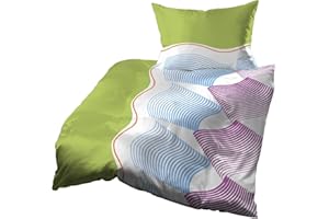 Gerald Wittmann Pościel 140 x 200 cm + 70 x 90 cm, bawełna, nowoczesna zieleń, biała, niebieska