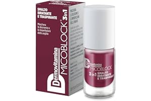 Micoblock 3in1 Smalto onicomicosi - Bordeaux - Smalto curativo per unghie - Tratta i micosi unghie piedi - 5 ml - 16 colorazioni - Dermovitamina