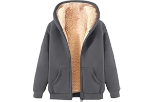 GENERIC Winter Jackets for Women UK, Ladies Hoodies with Zip, Warm Sherpa fleece Lined Coat with Pockets, Women's Teddy Fleece Hoodie