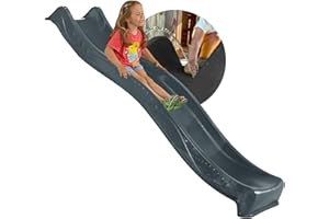 ‎SPIELTURMKING Spielturmking® Kinder Rutsche Outdoor Garten Spielgeräte, Stabile Wasserrutsche für Kinder, Alternative zu Indoor Spielgeräten, 2,30 Meter lang (Anthrazit)