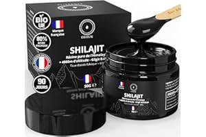 Oshun® Shilajit Himalaya Bio 50G - Résine Purifiée - Riche en Acide Fulvique & Humique - Shilajit Pure - 85+ minéraux & Oligo-Éléments - 3 Mois d'approvisionnement