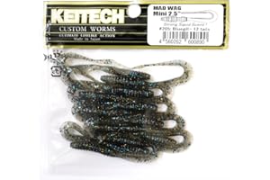 Keitech Artificiale Morbida Mad Wag - 6.5CM - Pacchetto di 12 - Blister Pack of 12 Parts, Bluegill, 205, 6.5