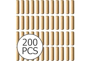 CYBER SALES Wooden Dowel Pin Wood Kiln Dried Fluted Beveled Hardwood - 200PCS (10mm x 40mm)