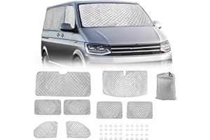 HAMON 8pcs Internal Thermal Blind Set for VW T5 T6, Window Front Screen Cover, Car Windshield Cover, Summer UV Sun Blind for VW Campervans Motorhome