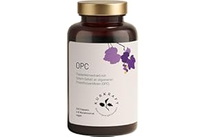 ‎KURKRAFT Kurkraft Premium OPC Kapseln (240 Stück) - 1100mg Traubenkernextrakt mit 770mg OPC je Tagesdosis (HPLC) - französische Weintrauben - Vegan - ohne Zusatzstoffe - Deutsche Produktion