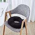 STEUGO Donut Pillow for Tailbone Pain, Memory Foam Pain Relief Donut Seat Cushion, Hemorrhoid Pillows for Sitting, Donut Cushion for Postpartum Pregnancy, Back, Coccyx, Sciatica Support Pad, Black
