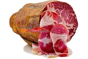 SFIZIDICALABRIA.COM PRODOTTI TIPICI CALABRESI Capocollo Coppa Kalabrische Spezialität Mit heißen Pfeffer Chili Peperoncino Seasoned Italienische Spezialitäten Wurst Stück von 400gr