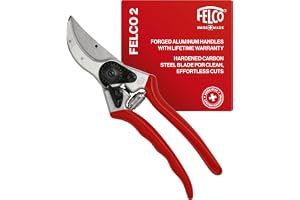 FELCO 2 sekatör bypass professionell för högerhänta, 41 mm härdat stålblad, smidda aluminiumhandtag, rena snitt upp till 25 mm, robust schweiziskt verktyg