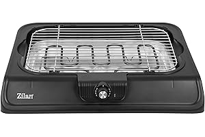 ZILAN Z ŞEKIL Zilan, barbecue électrique, régulation douce de la température, cuve à eau, pièces amovibles, tube de chauffage en acier inoxydable avec thermostat, puissance 2000 W