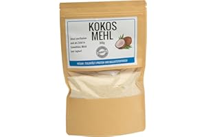 Odenwälder Lebensmittel Premium Kokosmehl, fein gemahlene Kokosnüsse Vegan & Teilentölt mit viel Protein, Ideal zum Backen & für Smoothies – Made in Germany – 300g