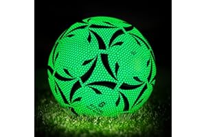 UOTO Reflective Football, Luminous Football, Glowing Soccer Ball Size 4/5 Standard Practice Training Football, Glow in The Dark by Light Reflect
