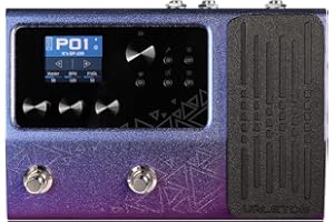 Valeton Multieffetto Pedale per chitarra Processore espressione 140 Effetti integrati 198 Preset Looper Modellazione di amplificatori Supporto IR OTG per lo streaming live Viola GP-100VT