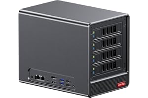 AOOSTAR NAS Mini PC 4Bay SATA HDD Storage,Ryzen7 5825U Dual DDR4 RAM Two M.2 SSD Slots Desktop NASync Computer, 2 * 2.5GbE / 4k HDMI/TF Card port/TYPE-C Network Attached Storage (WTR PRO Barebone)