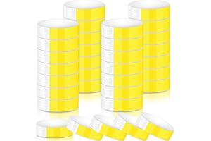 Harrycle 1200 Pezzi Braccialetti Identificativi Braccialetti d'Ingresso Impermeabili per Eventi Braccialetti di Carta Leggero per Concerto Club Parco Acquatico (Giallo Neon)