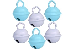 MUSIKID Petits Grelots Musicaux Couleurs 3 Blanc + 3 Bleu Ciel (6 clochettes 15mm) Existe en Gros 25mm Géants 35mm Pour Enfants Bébé : Montessori Instruments Noël Anniversaire Chat Décoration Loisirs Créatifs