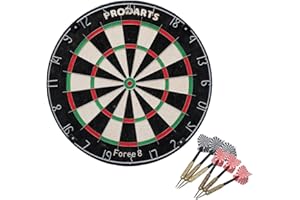 PRODARTS Jeu De Fléchettes Force 8 – Fibres De Sisal De Haute Qualité – Démarcations Armature Professionnelle - 451 X 38 Mm - en Cadeau : Fléchettes + Livret De Règles + Kit De Montage