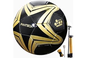 Fantecia Ballon de football unisexe taille 5 - Ballon officiel de match - Ballon de football professionnel pour l'extérieur et l'intérieur - Pour adolescents et adultes.