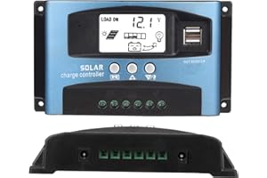 Ymiko Regolatore di Carica Solare MPPT 40A 50A 60A 100A Regolatore del Pannello Solare Regolatore della Batteria di Carica Doppia Porta USB Massa negativa con Display LCD 12V 24V(100A)