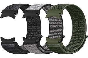 RUNOSTRICH Nylonowy pasek do zegarka, kompatybilny z Samsung Galaxy Watch 6/5/4 (40/44 mm), Galaxy Watch 6 Classic (43/47 mm), Watch 5 Pro (45 mm), Galaxy Watch 4 Classic (42/46 mm), dla kobiet i mężczyzn, No