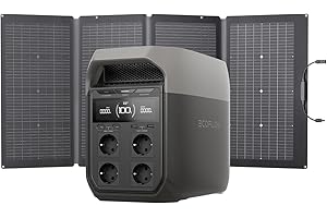 EF EcoFlow Générateur solaire DELTA 3 avec panneau solaire 220W, 500 W d'entrée PV, cellules LiFePO4, 1024 Wh de capacité, station électrique pour domestique, camping et RV