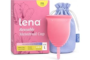 Lena Menstruationskopp – mjuka återanvändbara periodkoppar för kvinnor | Silikon av medicinsk kvalitet, tungt flöde, bekvämt 12-timmars läckagefritt skydd, nybörjarvänlig kvinnlig vård