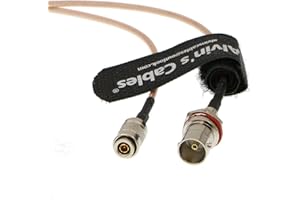 Alvin's Cables BNC Żeński Oring Grodzi do DIN 1.0/2.3 Męski Prosty RG179 Pigtail Kabel RF 75ohm 30CM