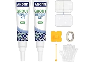 ANOMM Stucco per Piastrellen, 2x120ml Riparazione Fughe Piastrelle, Tubetto Riempitivo Ripara e Rinnova, Malta per Piastrelle, per Bagno, Doccia e Cucina, Ripristina e Rinnova Fughe Piastrelle, Bianca